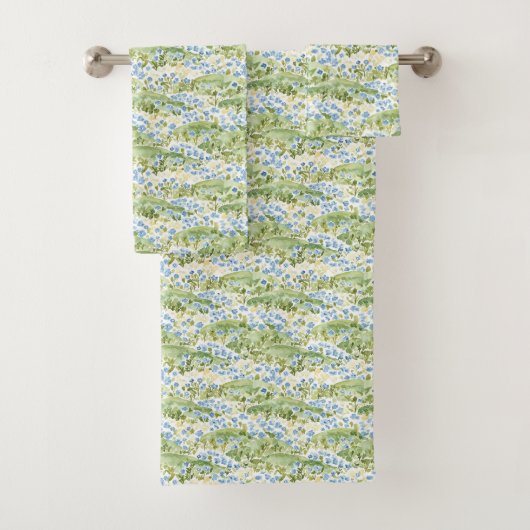 Blauwe Bloemenwei Bad Handdoek (Insitu)