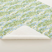 Blauwe Bloemenwei Sherpa Deken (3/4)