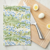Blauwe Bloemenwei Theedoek (Quarter Fold)