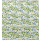 Blauwe Bloemenweide Douchegordijn (Voorkant)