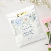 Blauwe Bloemhortensia Botanische Doop Dessert Bedankzakje (Gezegeld)