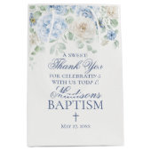 Blauwe Bloemhortensia Botanische doop gunst Medium Cadeauzakje (Voorkant)