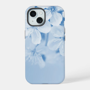 Blauwe bloemige achtergrond iPhone 15 case