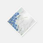 Blauwe bloemige baby in bloeiende shower servet (Hoek)