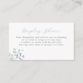 Blauwe Bloemige Baby Shower Display Shower Enclosu Informatiekaartje (Voorkant)