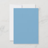 Blauwe bloemige babyshower platte bedankkaart (Achterkant)