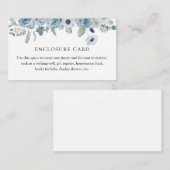 Blauwe bloemige bijlagekaart informatiekaartje (Voorkant / Achterkant)