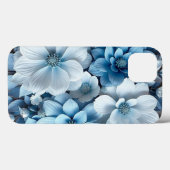 Blauwe Bloemige Bladeren Dagelijkse Bescherming Gr Case-Mate iPhone Case (Achterkant (horizontaal))