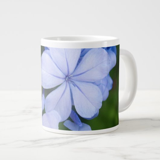 Blauwe Bloemige Bokeh Grote Koffiekop (Voorkant rechts)