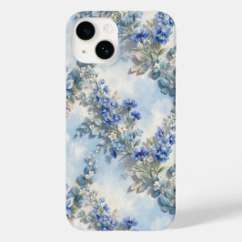 Blauwe Bloemige Botanische Vintage Tuin Hoesje