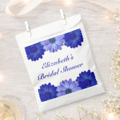 Blauwe bloemige bruidsdouche bedankzakje (Geknipt)