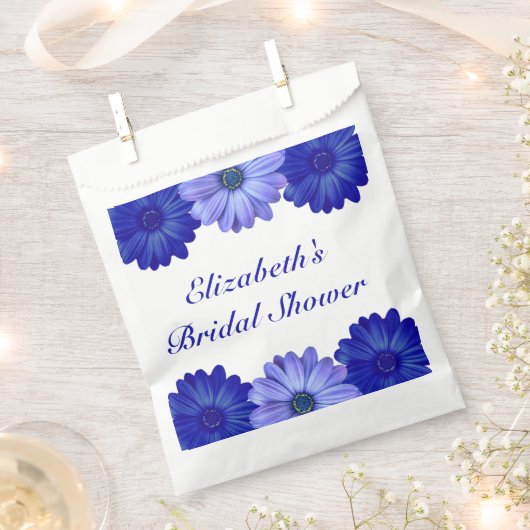 Blauwe bloemige bruidsdouche bedankzakje (Geknipt)