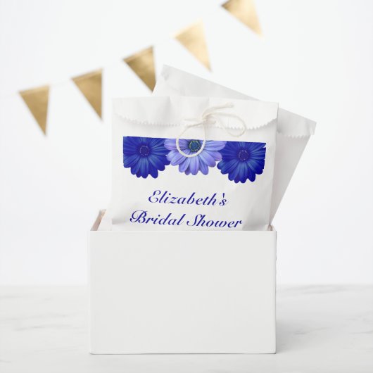 Blauwe bloemige bruidsdouche bedankzakje (Feest)