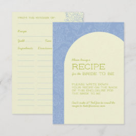 Blauwe Bloemige Bruidsfeest Receptkaarten Informatiekaartje