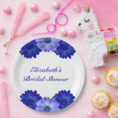 Blauwe Bloemige Bruidsmeisjes Borrel Papieren Bordje (Feest)