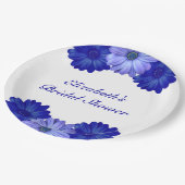 Blauwe Bloemige Bruidsmeisjes Borrel Papieren Bordje (Gekanteld)