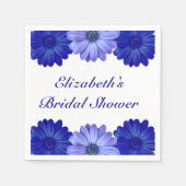 Blauwe bloemige bruidsmeisjesborrel servet (Voorkant)