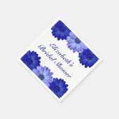 Blauwe bloemige bruidsmeisjesborrel servet (Hoek)