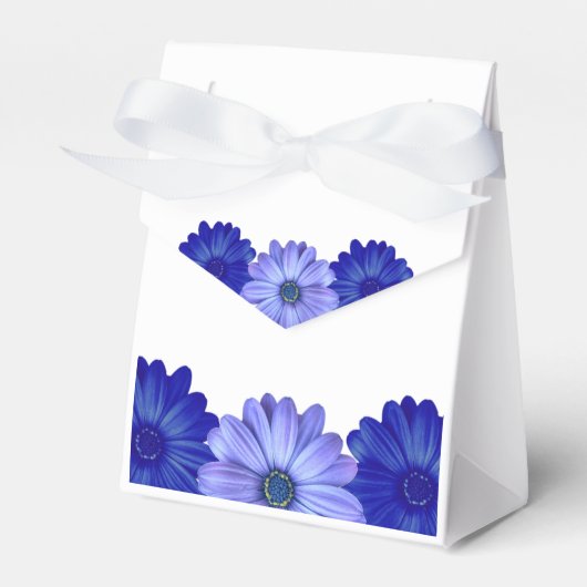 Blauwe bloemige bruidsmeisjesfeest bedankdoosjes (Voorkant Zijde)