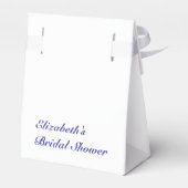 Blauwe bloemige bruidsmeisjesfeest bedankdoosjes (Achterkant)