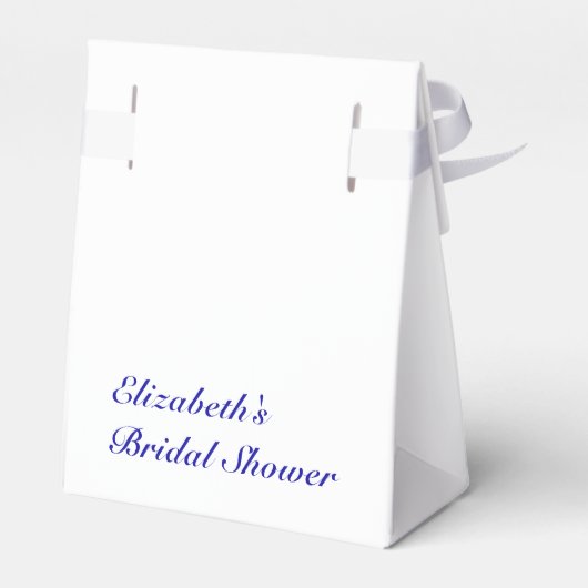 Blauwe bloemige bruidsmeisjesfeest bedankdoosjes (Achterkant)