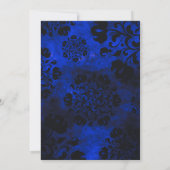 Blauwe Bloemige Bruiloft Kaart (Achterkant)