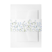 Blauwe Bloemige Bruiloft Uitnodigingen Wikkel (Voorkant Voorbeeld)