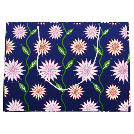 Blauwe bloemige cadeautas (Voorkant)