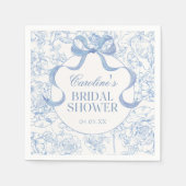 Blauwe bloemige Chinoiserie Bruiloftsshower servet (Voorkant)