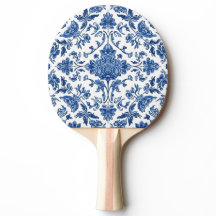 Blauwe Bloemige Chinoiserie Witte Waterverf