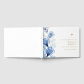 Blauwe Bloemige Christelijke Ter Herinnering Funer Gastenboek (Volledig)