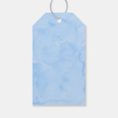 Blauwe Bloemige Citroen Hoofd Squeeze Bruidsfeest Cadeaulabel (Achterkant)