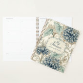 Blauwe Bloemige Dagelijkse Planner Studenten Notit (Display)