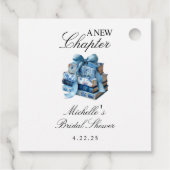 Blauwe Bloemige: Een Nieuw Hoofdstuk Bruidsfeest  Bedankjes Labels (Achterkant)