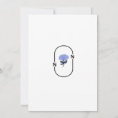 Blauwe bloemige elegante trouwuitnodiging kaart (Achterkant)
