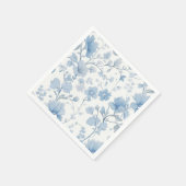 Blauwe Bloemige Elegante Whimsical Tuinfeest Servet (Hoek)