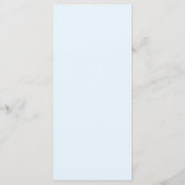 Blauwe bloemige en strik bruidsdouche menu (Achterkant)