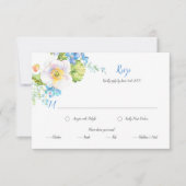 Blauwe Bloemige Fantasie Bloemige Maaltijd Selecti RSVP Kaartje (Voorkant)