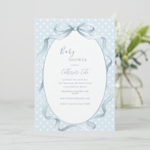 Blauwe Bloemige Fantasievolle Baby Shower  Kaart