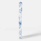 Blauwe Bloemige Franse Toile Monogram Naam Case-Mate iPhone Case (Achterkant / Rechts)
