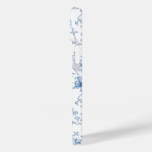 Blauwe Bloemige Franse Toile Monogram Naam Case-Mate iPhone Case (Achterkant / Links)