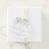 Blauwe bloemige gunstlabels bedankjes labels (In situ)