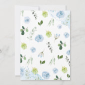 Blauwe bloemige Het is een jongens olifant baby sh Kaart (Achterkant)