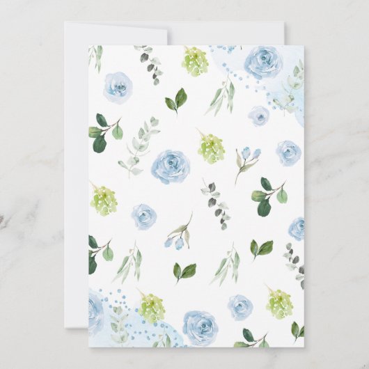 Blauwe bloemige Het is een jongens olifant baby sh Kaart (Achterkant)