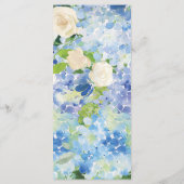 Blauwe Bloemige Hortensia Menukaarten Menu (Achterkant)