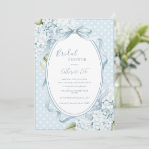 Blauwe Bloemige Hortensia's Whimsical Bruiloftsuit Kaart