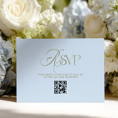 Blauwe Bloemige Hydrangea Huwelijks RSVP Kaart