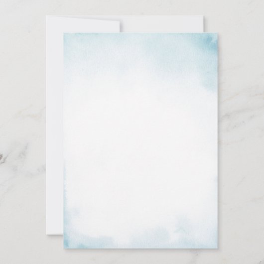 Blauwe Bloemige IJscrème Lepel Bruidsshower  Kaart (Achterkant)