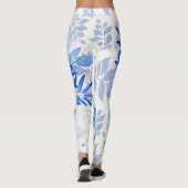 Blauwe bloemige leggings voor dames meisjes stylis (Achterkant)