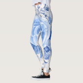 Blauwe bloemige leggings voor dames meisjes stylis (Links)